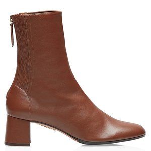Never worn - AQUAZZURA Saint Honoré 50 leather ankle boots brown